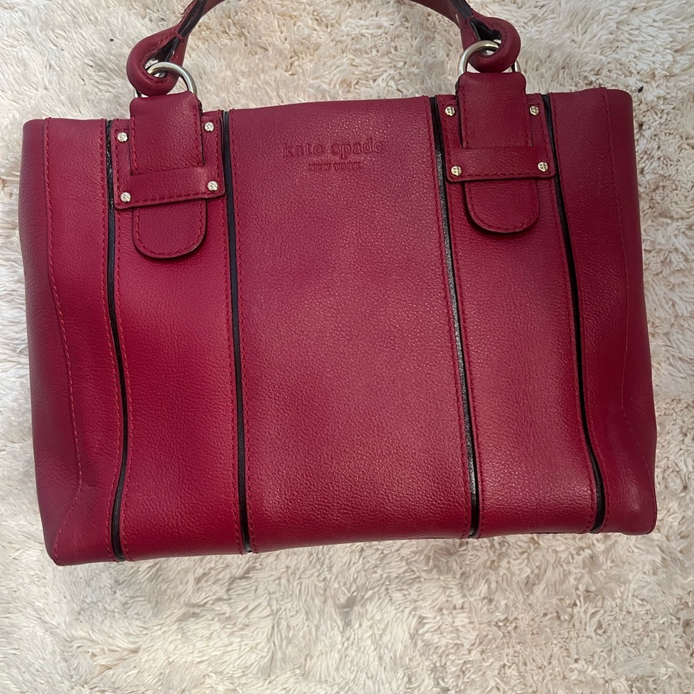 Kate Spade Red Leather Tote Bag